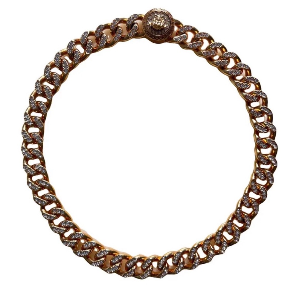Versace Medusa Gold and Crystals Chain Necklace - Picture 4 of 6